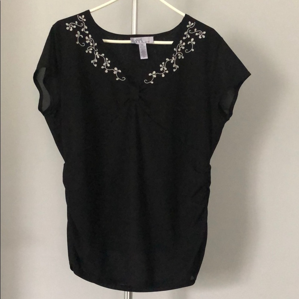 Nine & Co Black Blouse/Dressy Shirt Size Xtra Large XL